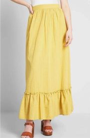 yellow maxi skirt