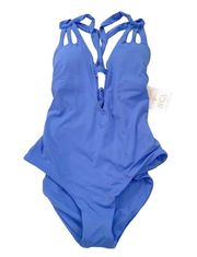 BECCA Color Code Strappy One Piece Swimsuit Blue S NWT