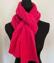 Michael Kors Cable Knit Oversized Scarf Patchwork Hot Pink NEW