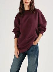 ZARA NEW  COMBINATION SWEATSHIRT TOP ASYMMETRIC HEM WOMENS SIZE S