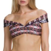 Becca purple off the shoulder bikini top Medium