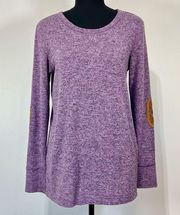 Vanilla Bay Elbow Patch Long Sleeve Lightweight Sweater Sz Small Women’s Purple