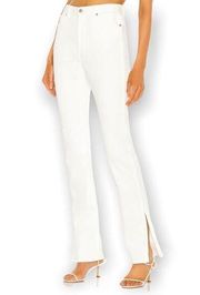 Something Navy Nina Denim Pants with Slit in White 6