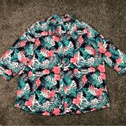 Blair Button Down Hawaiian Floral Vacation Short Sleeve Shirt Size 2XL