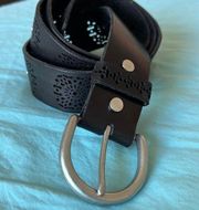 Lucky Brand Black Leather Belt 
L Silver Brass Studs 
Studded Sexy Boho.