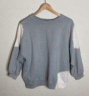 All Saints Gray Crewneck With Blotches of Tie Dye ( S )