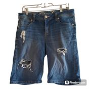 Seven7 Distressed Denim Bermuda Shorts MY3107
