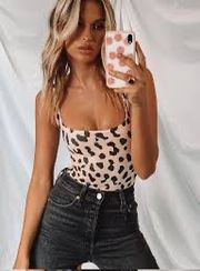 Princess Polly Leopard Print Bodysuit