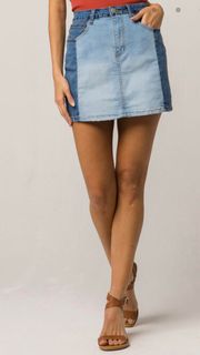 Two-toned Denim Skirt