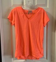 BCG Orange V Neck Side Slit Short Sleeve T-Shirt S