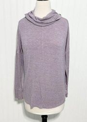 Rachel Zoe Women's Cowl Neck Long Sleeve Sweater Heathered Purple Size Medium