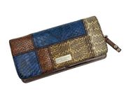 Henri Bendel Patchwork Snake Embossed Leather Wallet Clutch