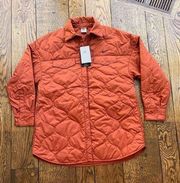 Nike Womens Oversized Quilted Trench Puffy Coat Rugged Orange FB8732-832 Small