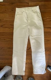 white straight leg jeans 