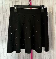 Xhilaration diamond studded skater black skirt  Sz L