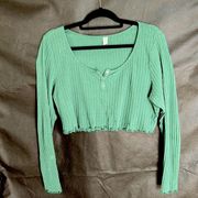 | Green Knit Crop Top