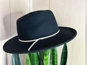 Black felt fedora hat