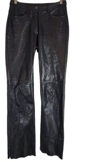 Vintage BEBE Leather Straight Leg Pants Size 4