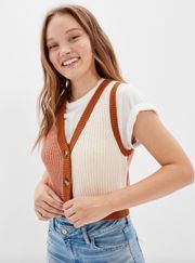 NWT Two-Tone Sweater Vest