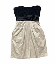 MYSTIC|STRAPLESS FORMAL COCKTAIL PARTY DRESS WITH POCKETS BLACK GOLD SIZE M