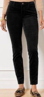 Talbots Women's Mid-Rise Stretch Corduroy Flare Leg Pants Black Petite Size 8P