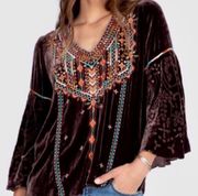 Johnny Was Chiri swing velvet top NWT RARE COLOR