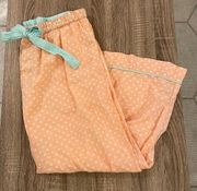 P.J. Salvage Peach and‎ Teal Poka Dot Cropped Pajama Bottoms