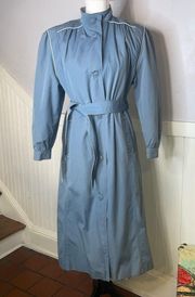 Vintage jacket trench coat blue gray houndstooth Pretense RARE 1930 - 1989