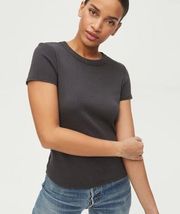 ANTHRO DYLAN CHARCOAL GREY SHORT SLEEVE KNIT TEE TOP S