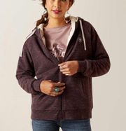 Ariat Real Sherpa Full Zip Hoodie in Clove Brown