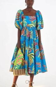 Anthropologie Farm Rio Tropics Tiered Midi Dress Size XS