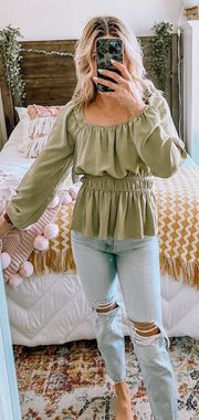 Green Longsleeve Blouse 