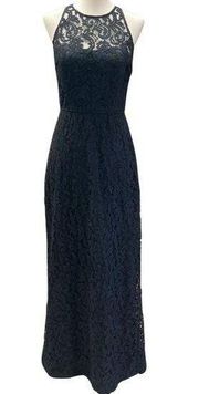 J. Crew Women’s Dress Sz 0 Pamela Long Evening Leavers Lace Black Gown