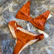 NWT Gorgeous Orange Cheeky Bikini Set