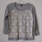 eye candy Lace-Overlay Front LS T-shirt large