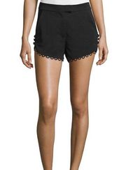 ALC Lucas Scalloped Crepe Black Shorts