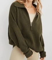 Soft A&F Collection Oversized Half Zip Sweater Sz L