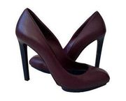 ALEXANDER MCQUEEN Burgundy Navy Leather Heels Size 37/7