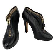 Diane von Furstenberg Black Camilla Zipper Booties 8.5M 5" Heels