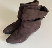 Brown faux suede boots