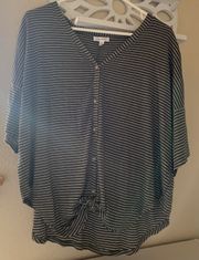 Striped Button Down Tee