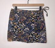 Vintage magazine corduroy patchwork wrap  mini skirt