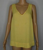 Dorothy Perkins Cheerful Yellow V Neck Blouse Top Tank Blouse Size 10