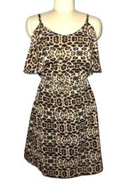 Ruffle top cheetah print sundress size small