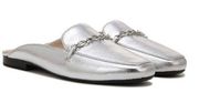 Naturalizer Women's Silver Metallic Leather Square Toe Emiline Mules sz 8.5W