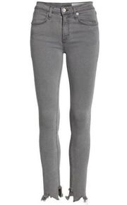 rag & bone Cate Shark Bite Hem Ankle Skinny Jeans in Alma Gray Size 24 Mid-rise