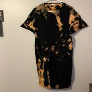 Bleach Tie Dye Roll Sleeve Sweater Dress size M