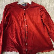 cardigan in deep red like new