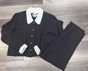 Maggie London vintage gray pinstriped Pant Suit sz 6P