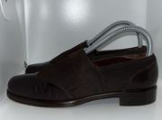 Vintage Giorgio Armani Loafers Brown Leather & Knit Le Collezioni 36.5 US 6.5